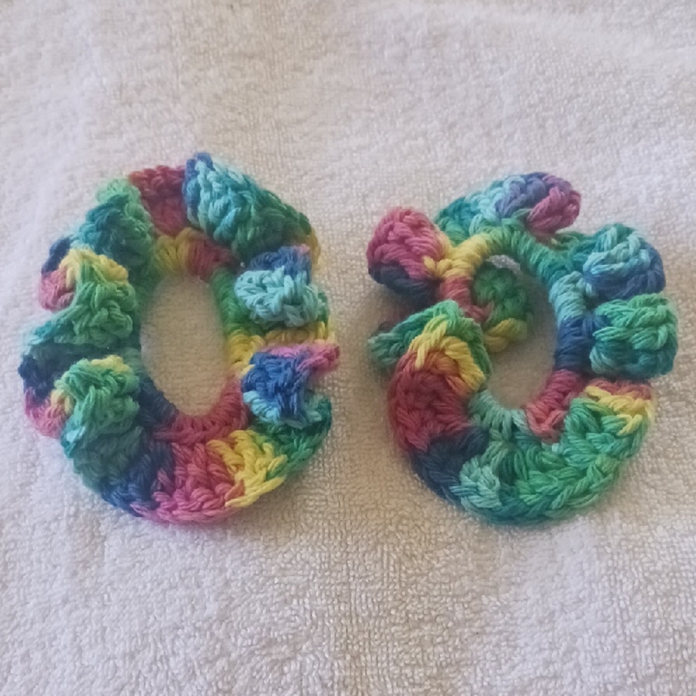 Colorful Kids Crochet Hair Scrunchies